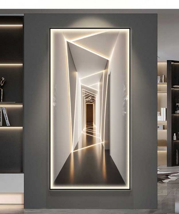 3D Effect Black Frame Modern Turkish Style New Collection With Lighting